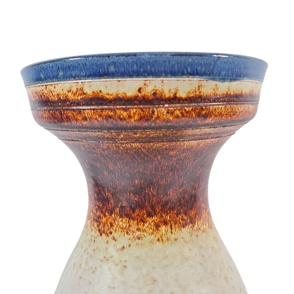 Vintage Inarco Italian Mid Century Modern Vase Drip Glaze Floral Design 14" - Picture 2 of 10